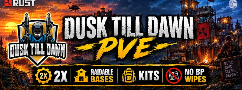 Dusk till Dawn PVE | 2X | Raidable Bases | Kits | No BP Wipe